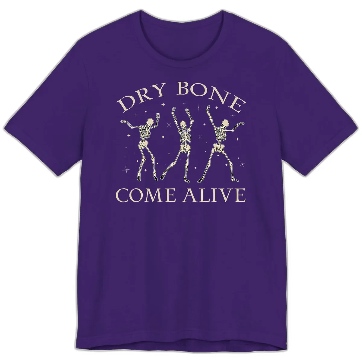 Dry Bone Come Alive Skeletons Dancing Premium T-Shirt in Team Purple