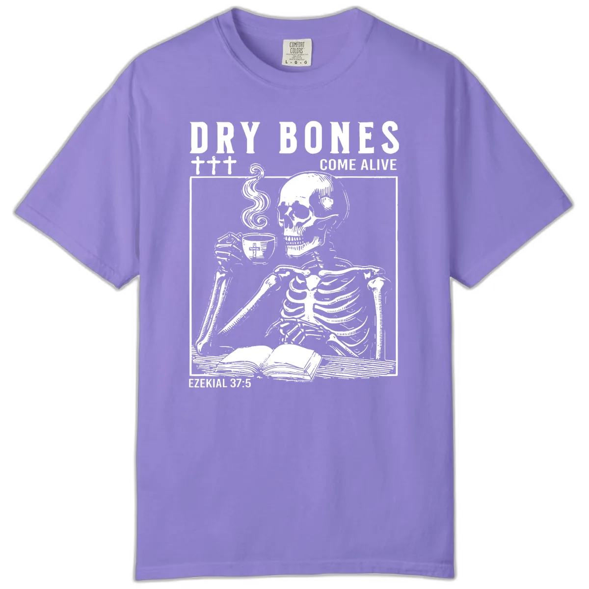 Dry Bones Come Alive Skeleton Comfort Color in Violet