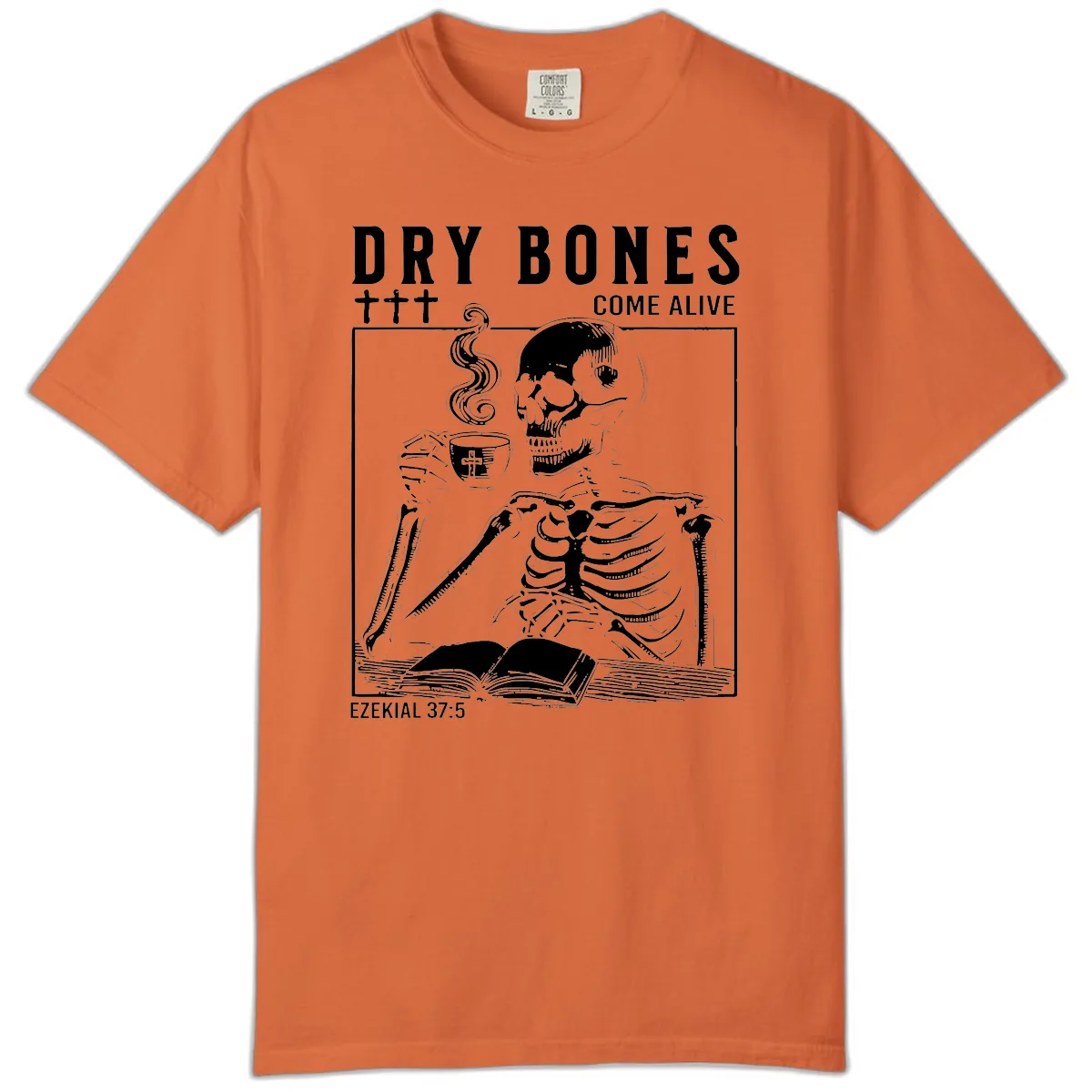 Dry Bones Come Alive Skeleton Comfort Color in Burnt Orange