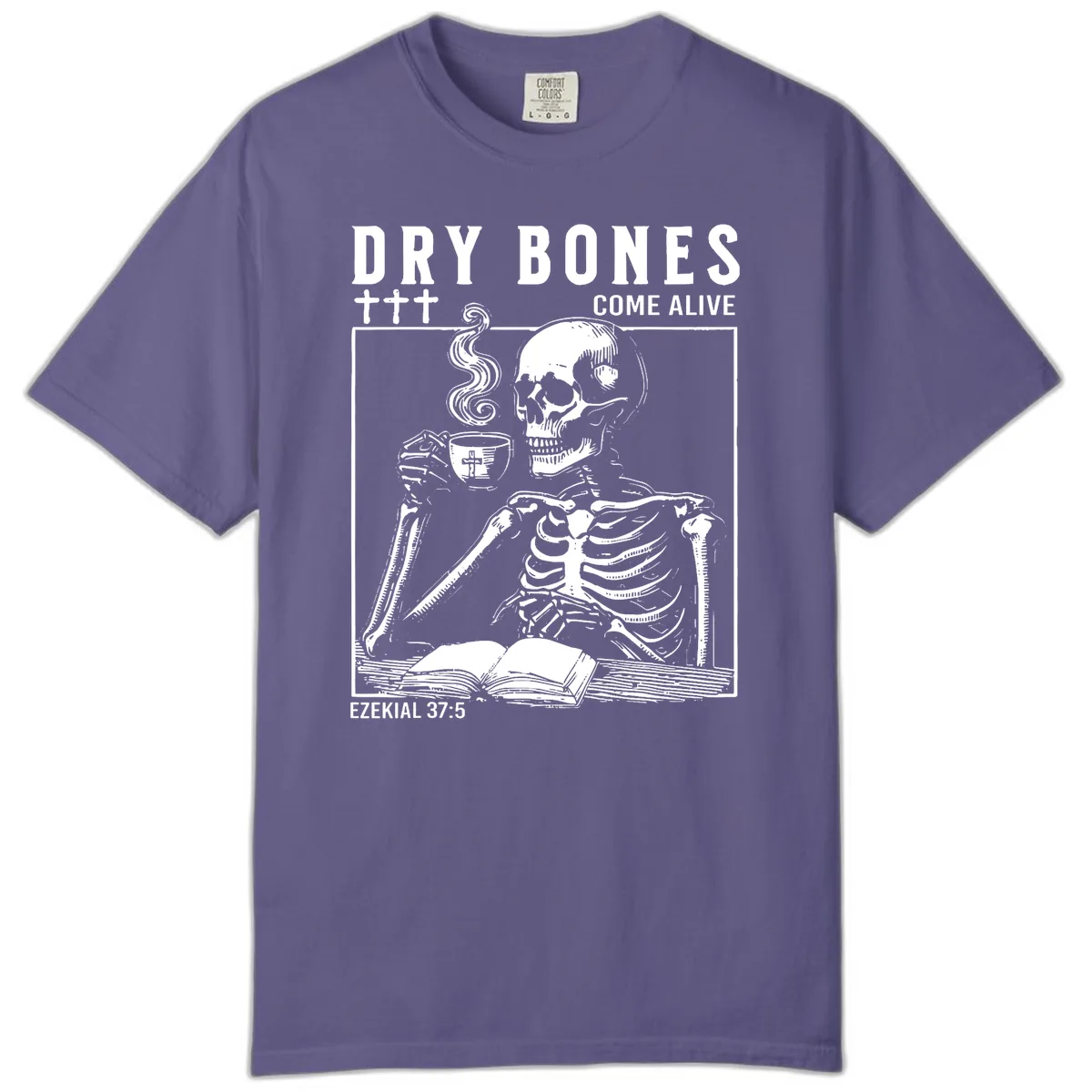 Dry Bones Come Alive Skeleton Comfort Color in Grape