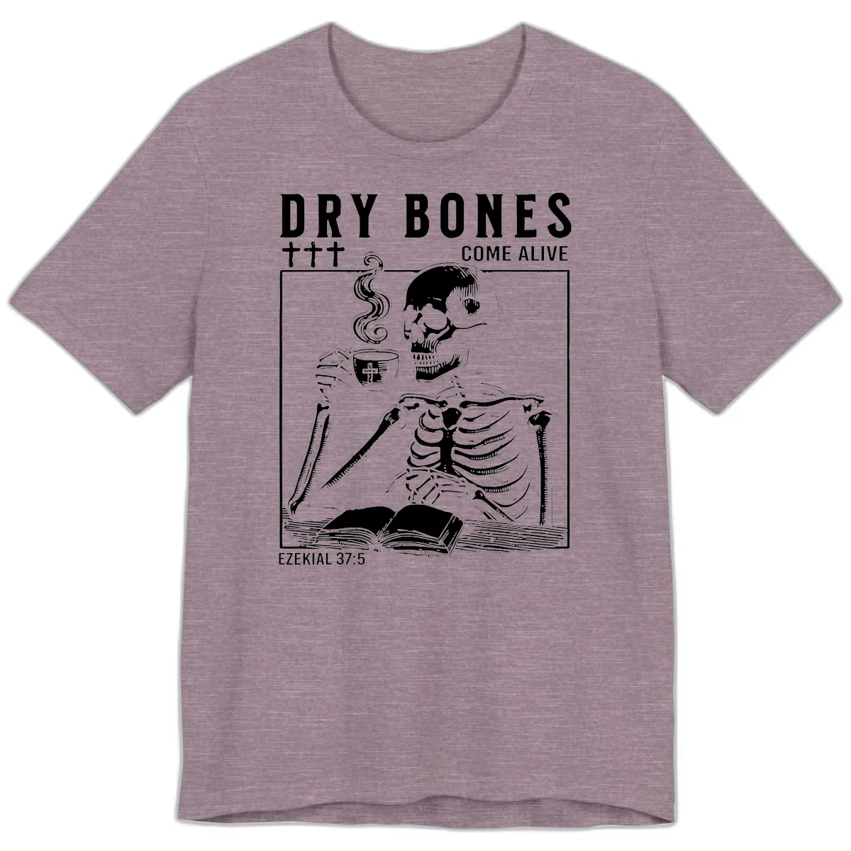 Dry Bones Come Alive Skeleton Premium T-Shirt in Heather Purple