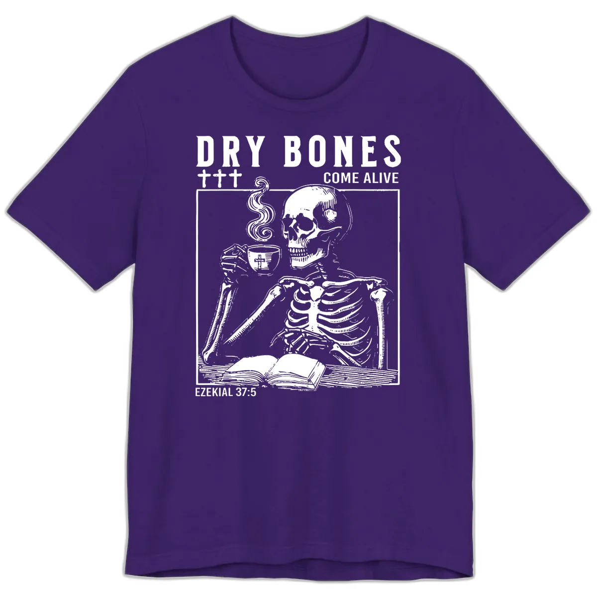 Dry Bones Come Alive Skeleton Premium T-Shirt in Team Purple