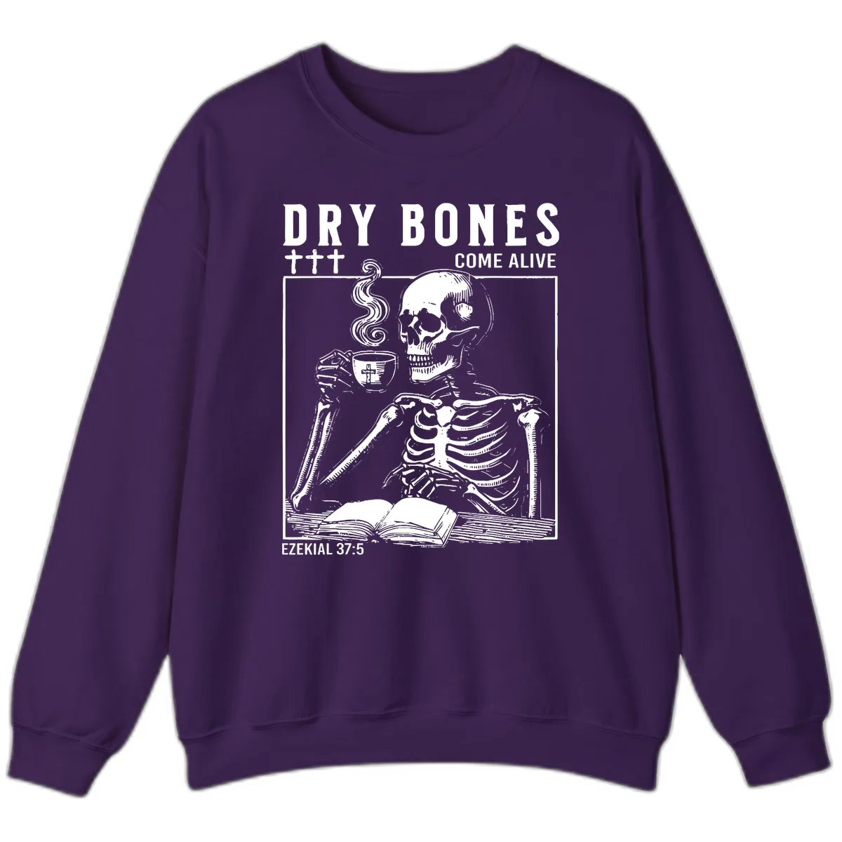 Dry Bones Come Alive Skeleton Sweatshirt in Purple