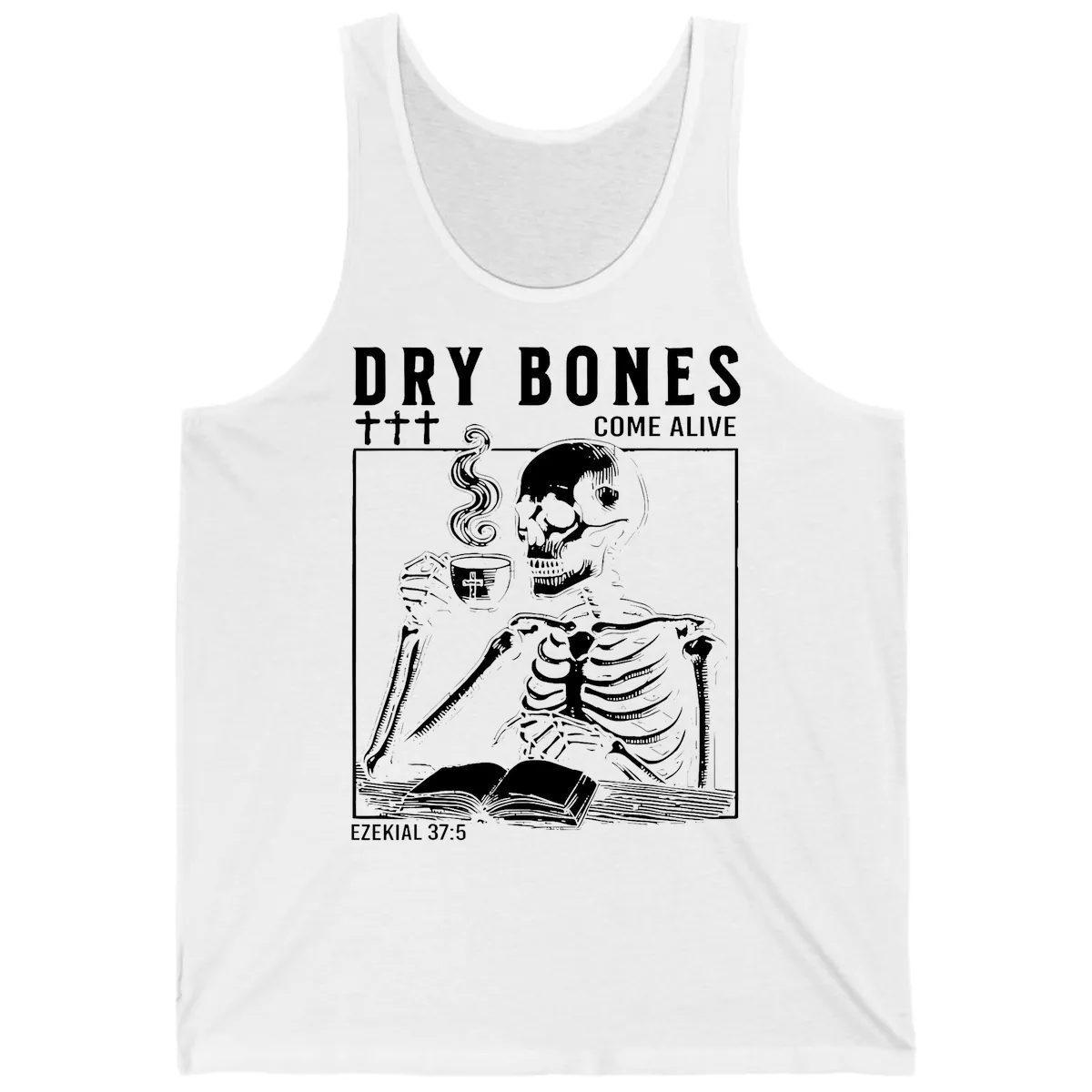 Dry Bones Come Alive Skeleton Tank in White
