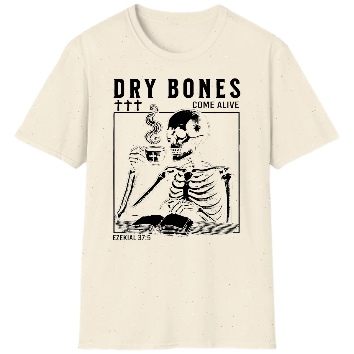 Dry Bones Come Alive Skeleton T-Shirt in Natural