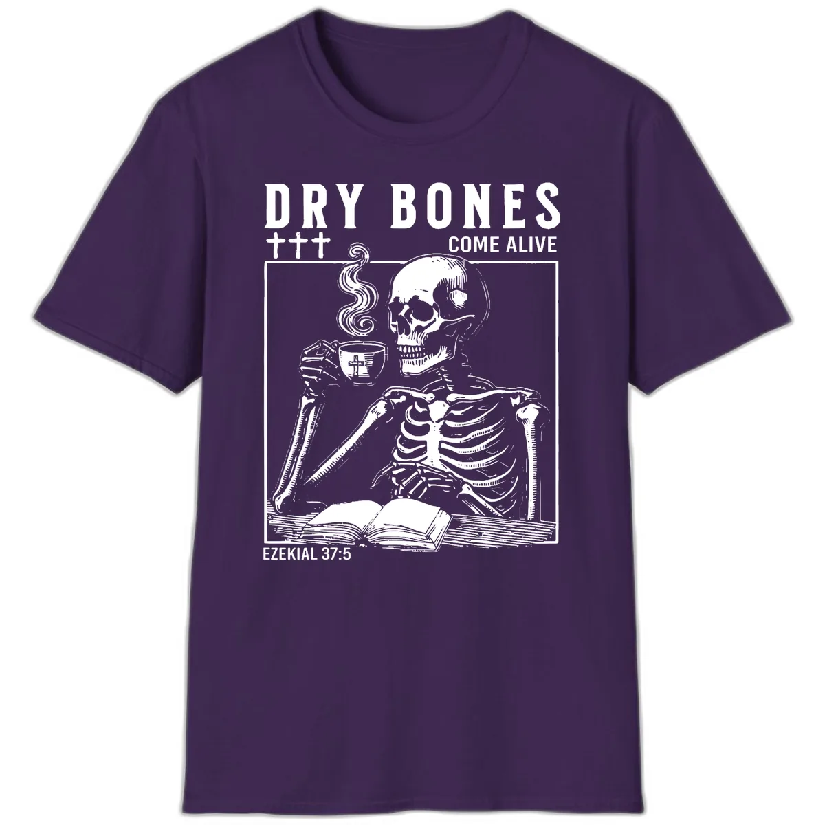Dry Bones Come Alive Skeleton T-Shirt in Purple