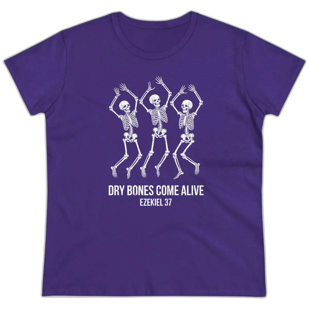 Dancing Dry Bones Come Alive Ladies Tee in Purple