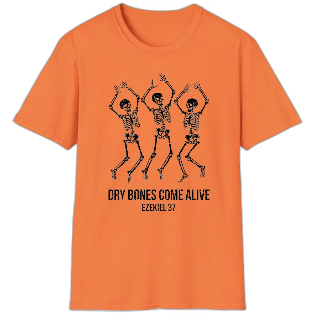 Dancing Dry Bones Come Alive T-Shirt in Heather Orange