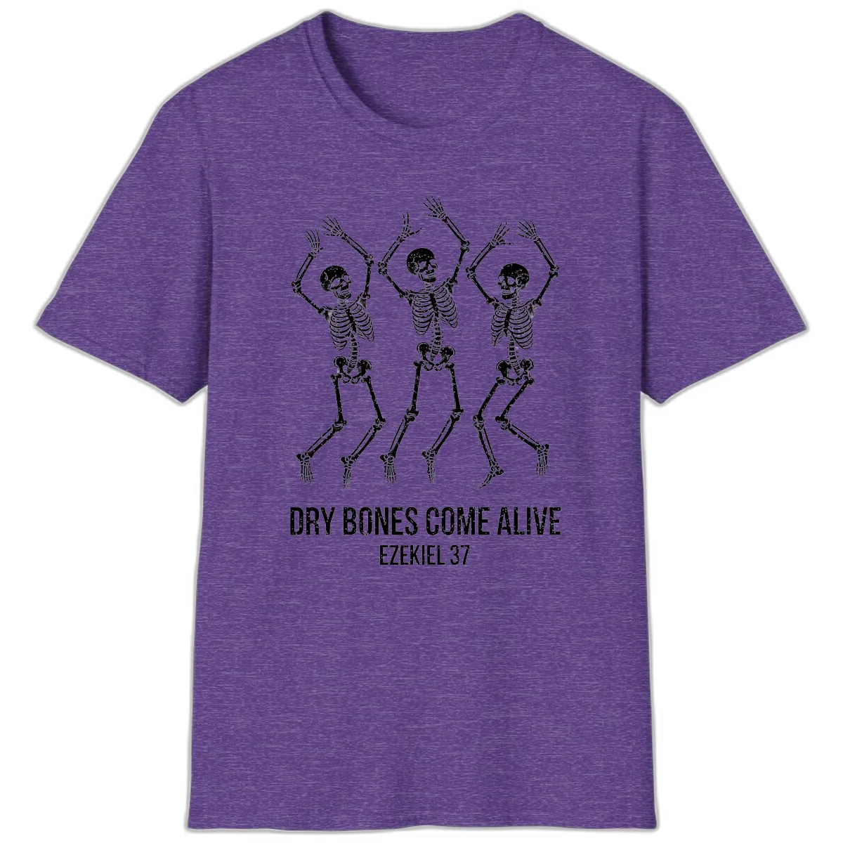 Dancing Dry Bones Come Alive T-Shirt in Heather Purple
