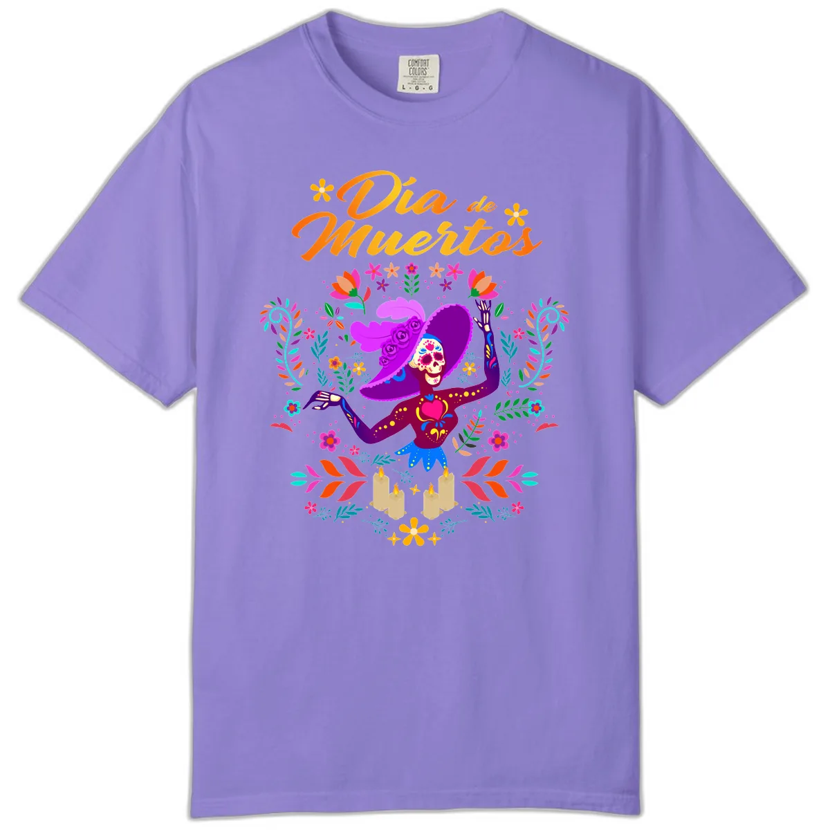 Día de Muertos Catrina Floral Celebration Comfort Color in Violet