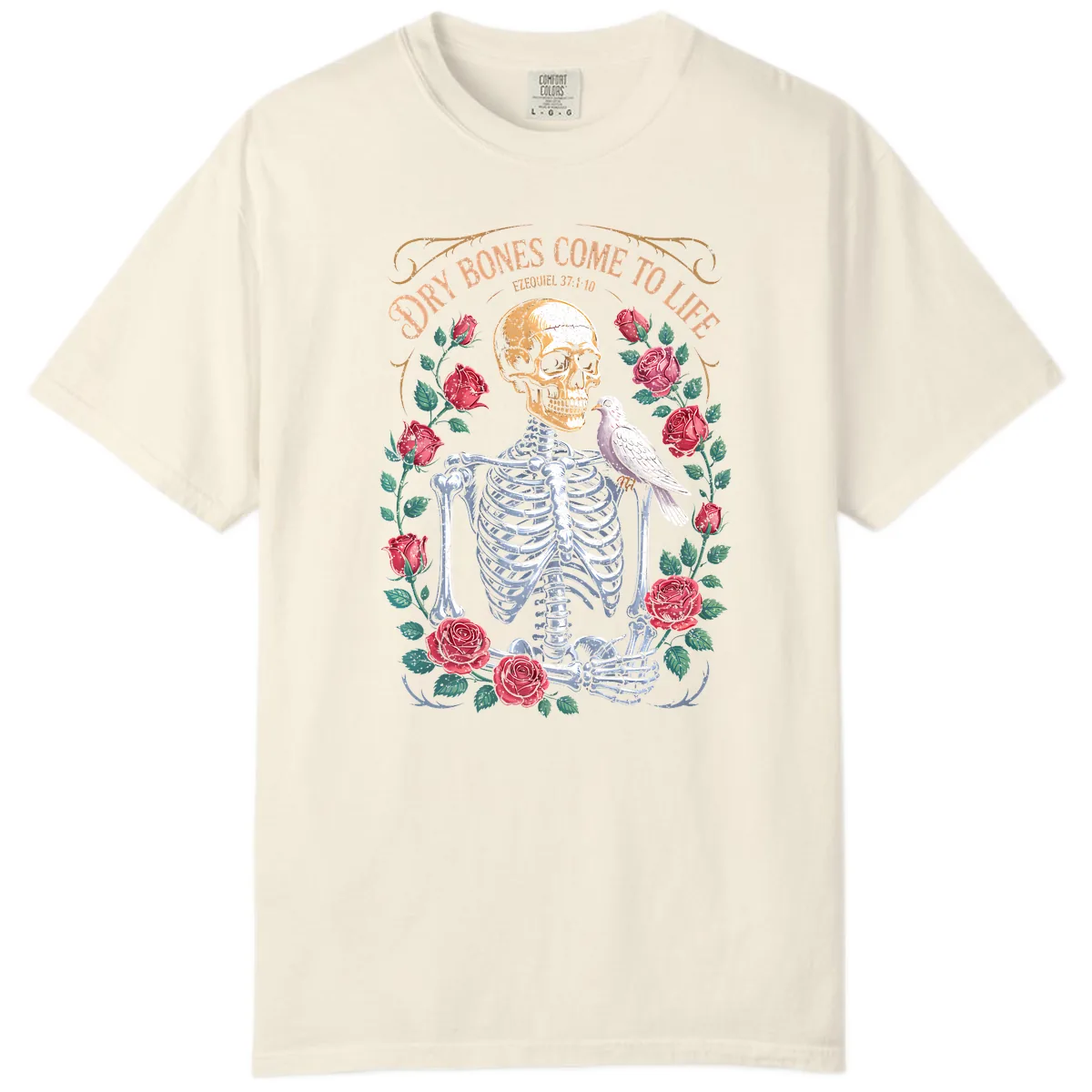 Dry Bones Come To Life Skull Comfort Color in Ivory