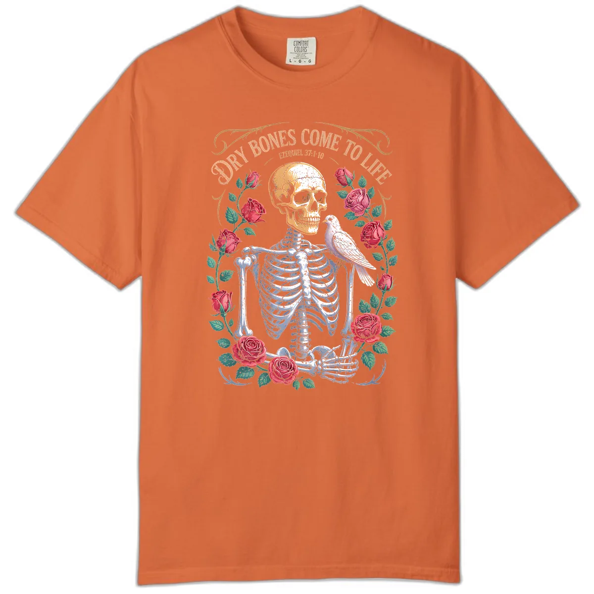 Dry Bones Come To Life Skull Comfort Color in Burnt Orange