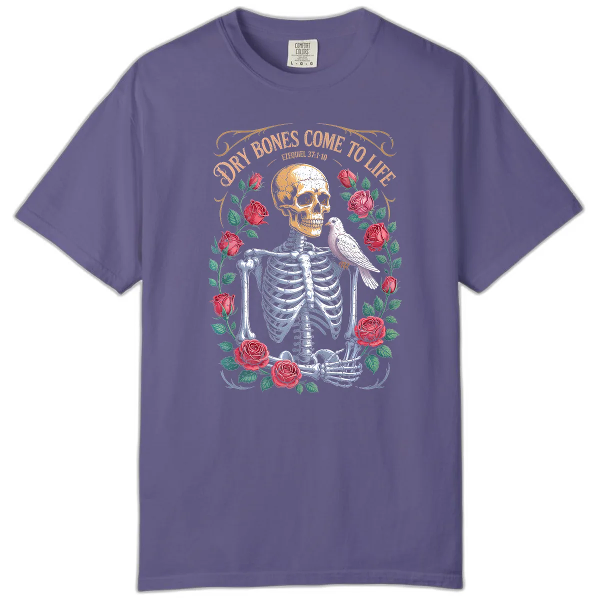 Dry Bones Come To Life Skull Comfort Color in Grape