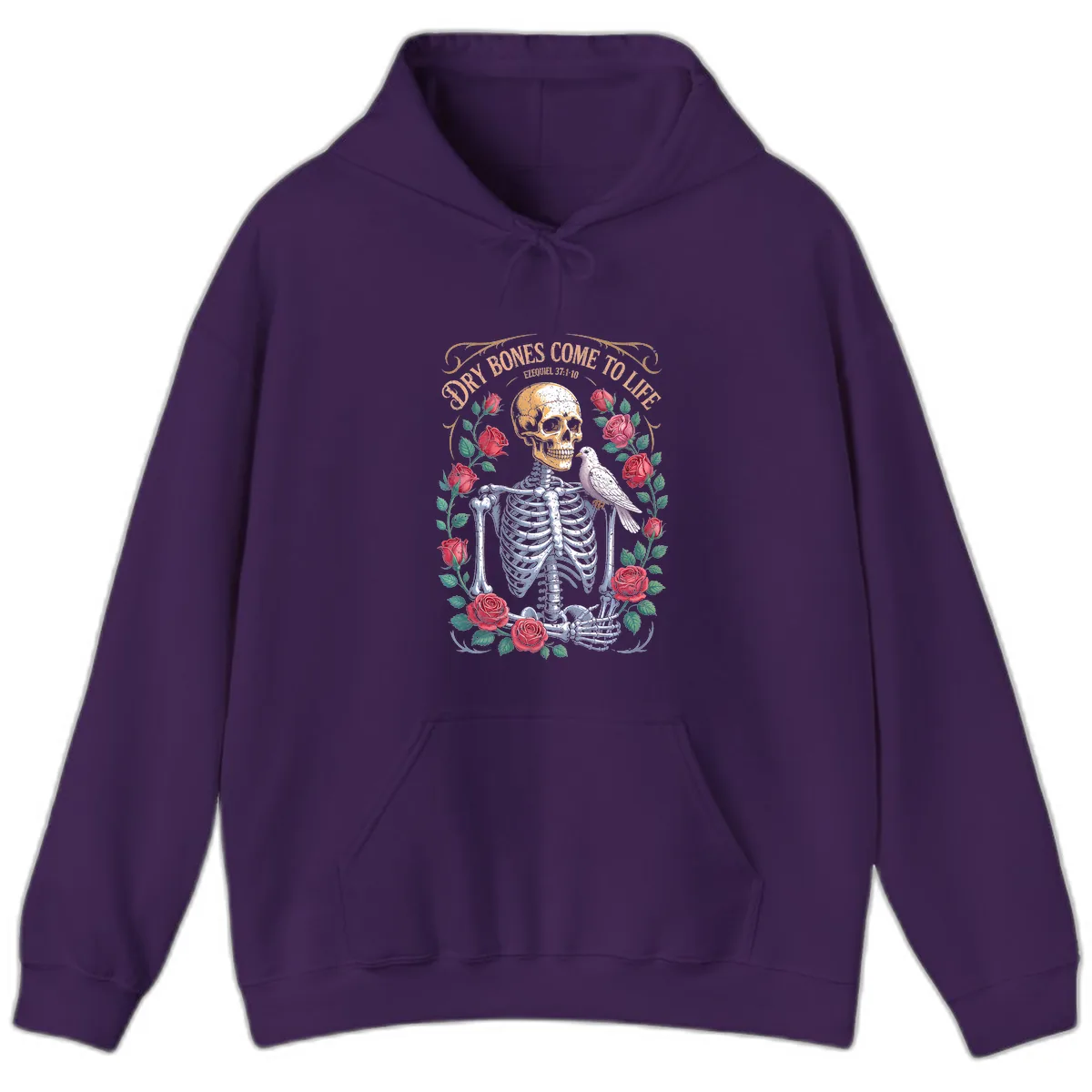 Dry Bones Come To Life Skull Hoodie in Purple