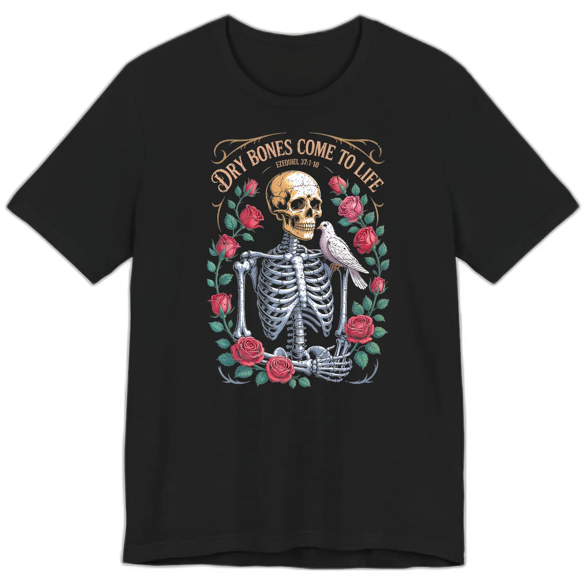Dry Bones Come To Life Skull Premium T-Shirt in Black