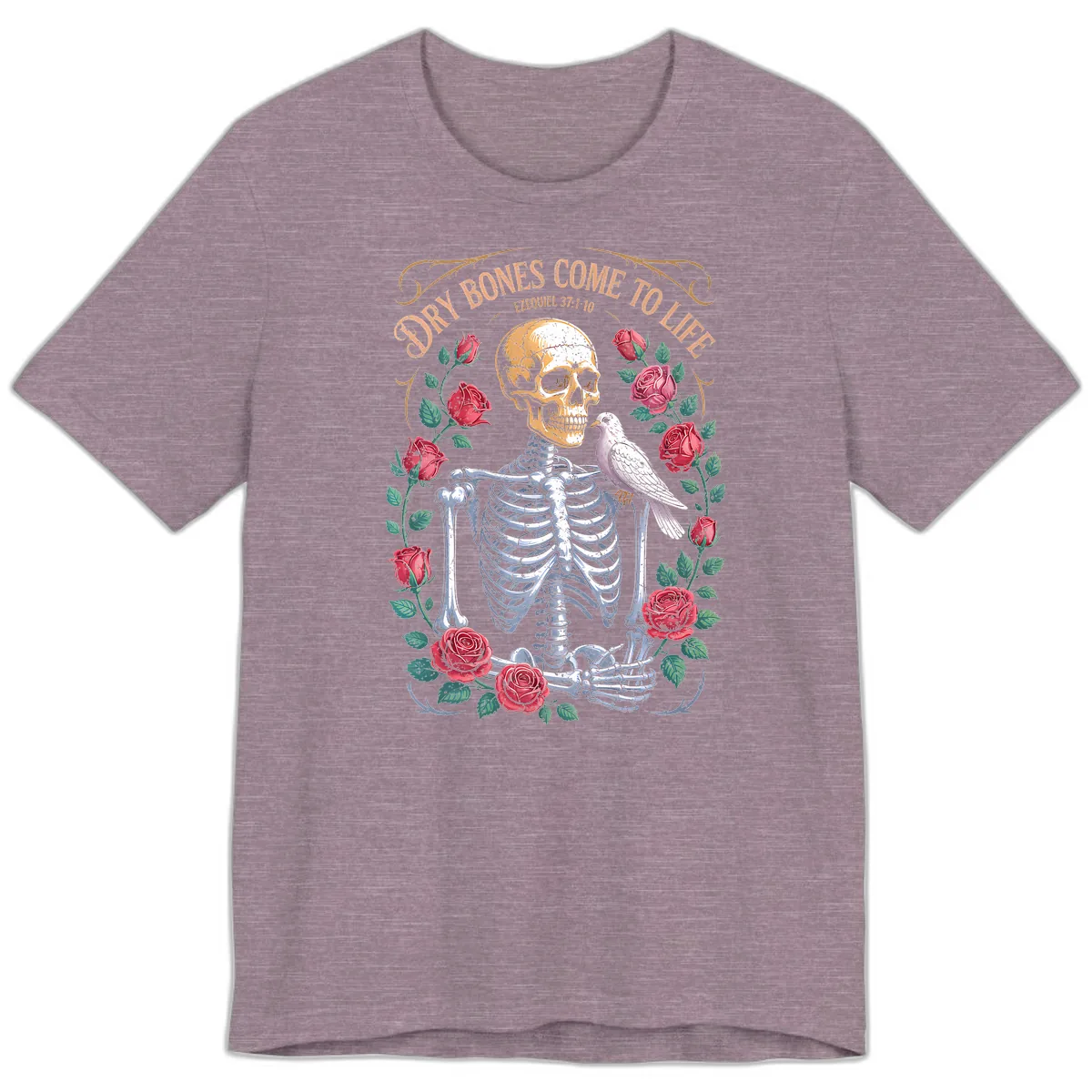 Dry Bones Come To Life Skull Premium T-Shirt in Heather Purple