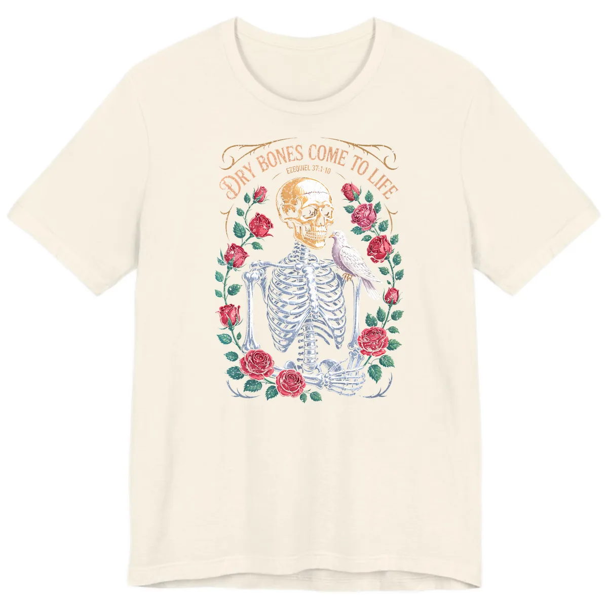 Dry Bones Come To Life Skull Premium T-Shirt in Natural