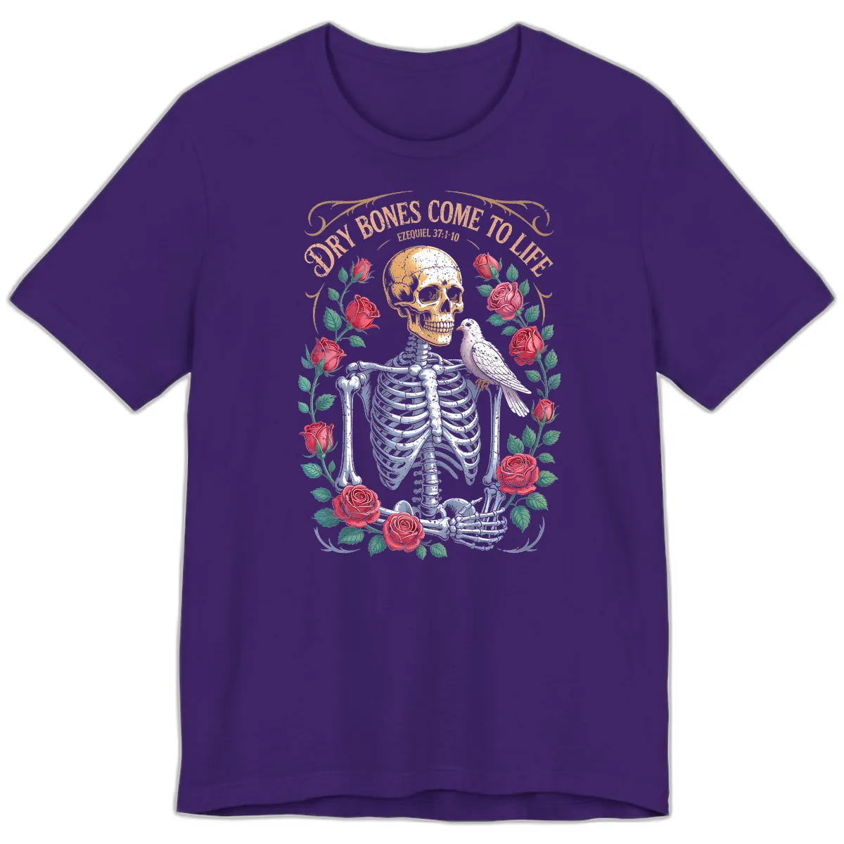 Dry Bones Come To Life Skull Premium T-Shirt in Team Purple