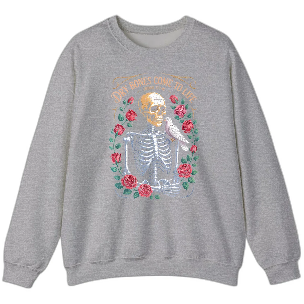Dry Bones Come To Life Skull Sweatshirt in Sport Grey