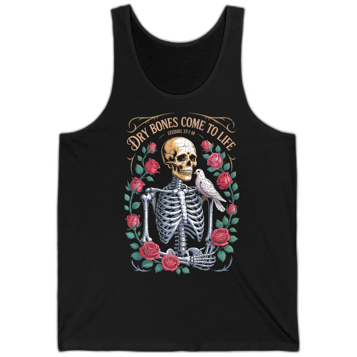 Dry Bones Come To Life Skull Tank in Black