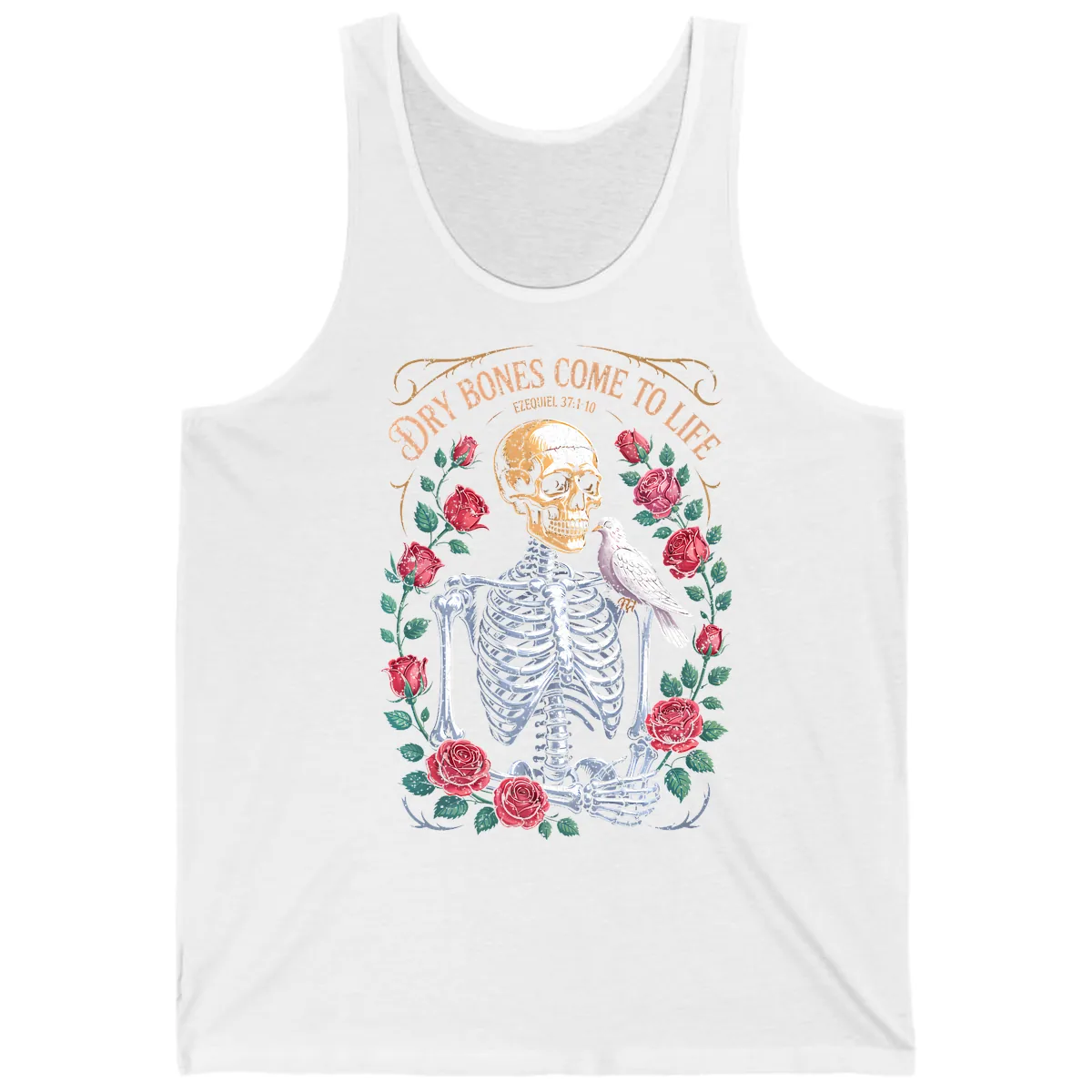 Dry Bones Come To Life Skull Tank in White