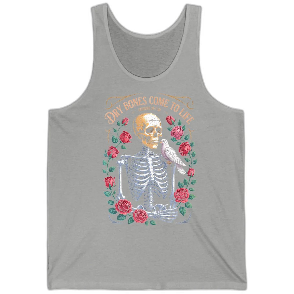 Dry Bones Come To Life Skull Tank in Athletic Heather