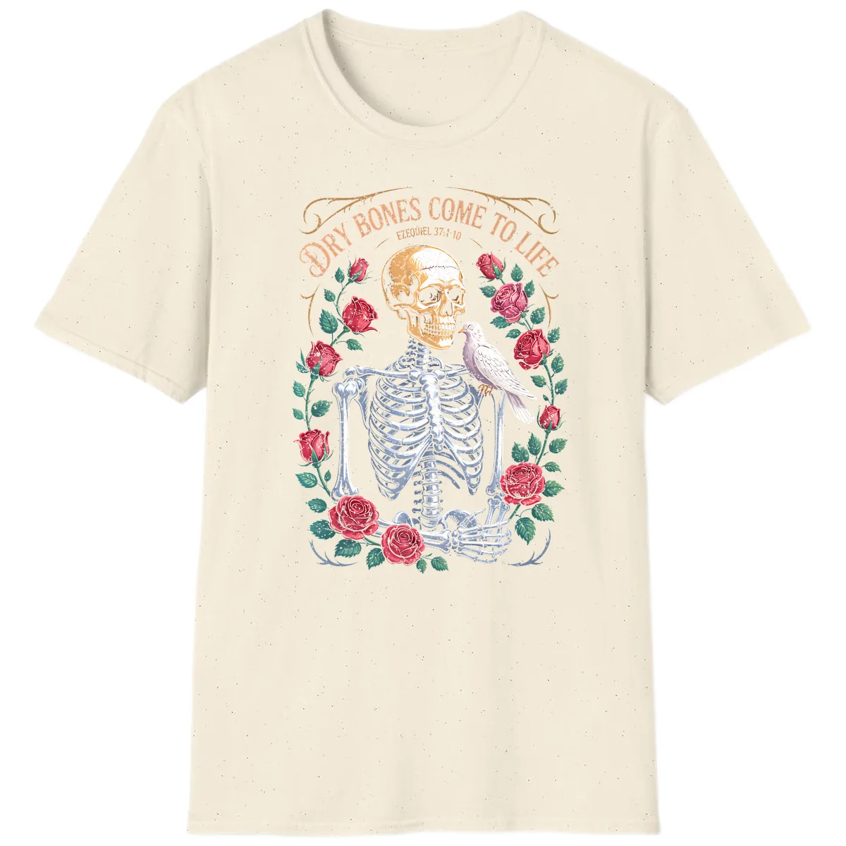 Dry Bones Come To Life Skull T-Shirt in Natural