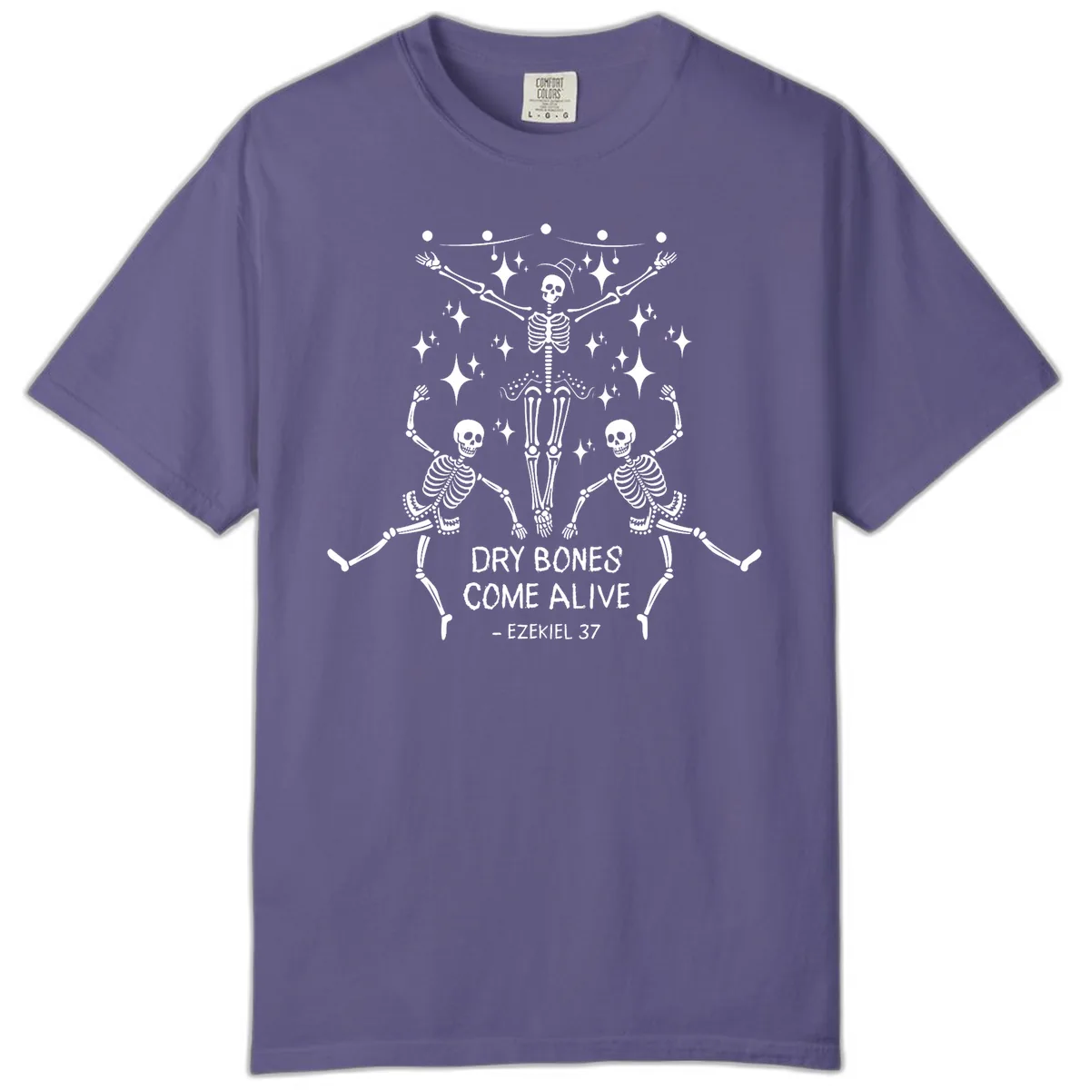 Dry Bones Come Alive Dancing Skeletons Comfort Color in Grape