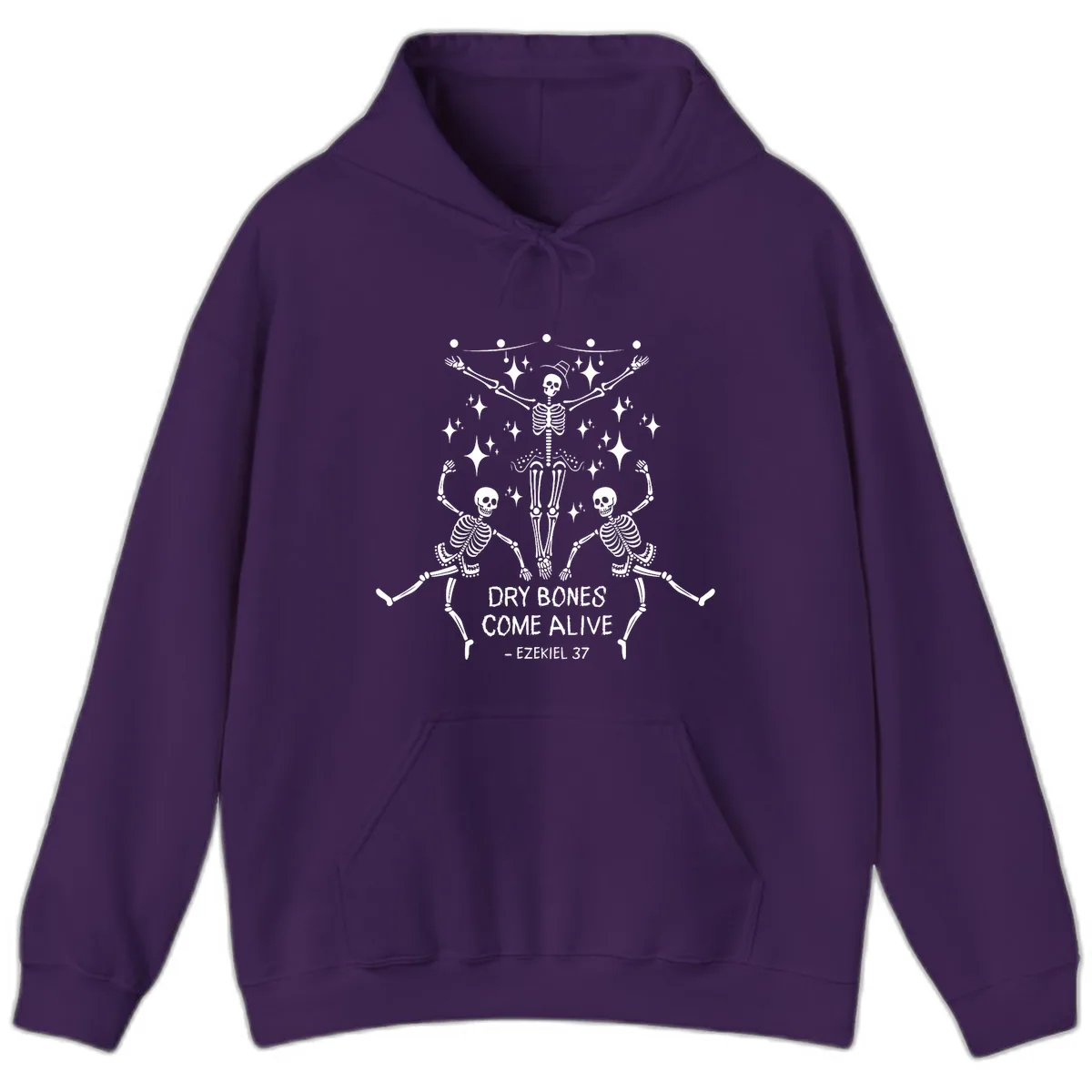 Dry Bones Come Alive Dancing Skeletons Hoodie in Purple