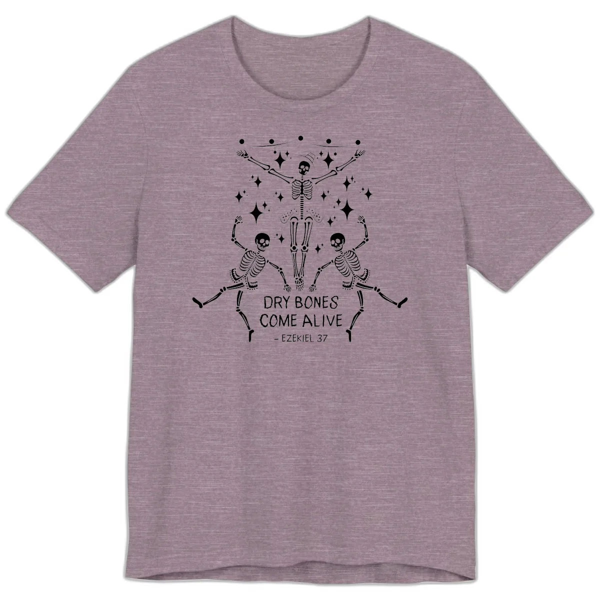 Dry Bones Come Alive Dancing Skeletons Premium T-Shirt in Heather Purple