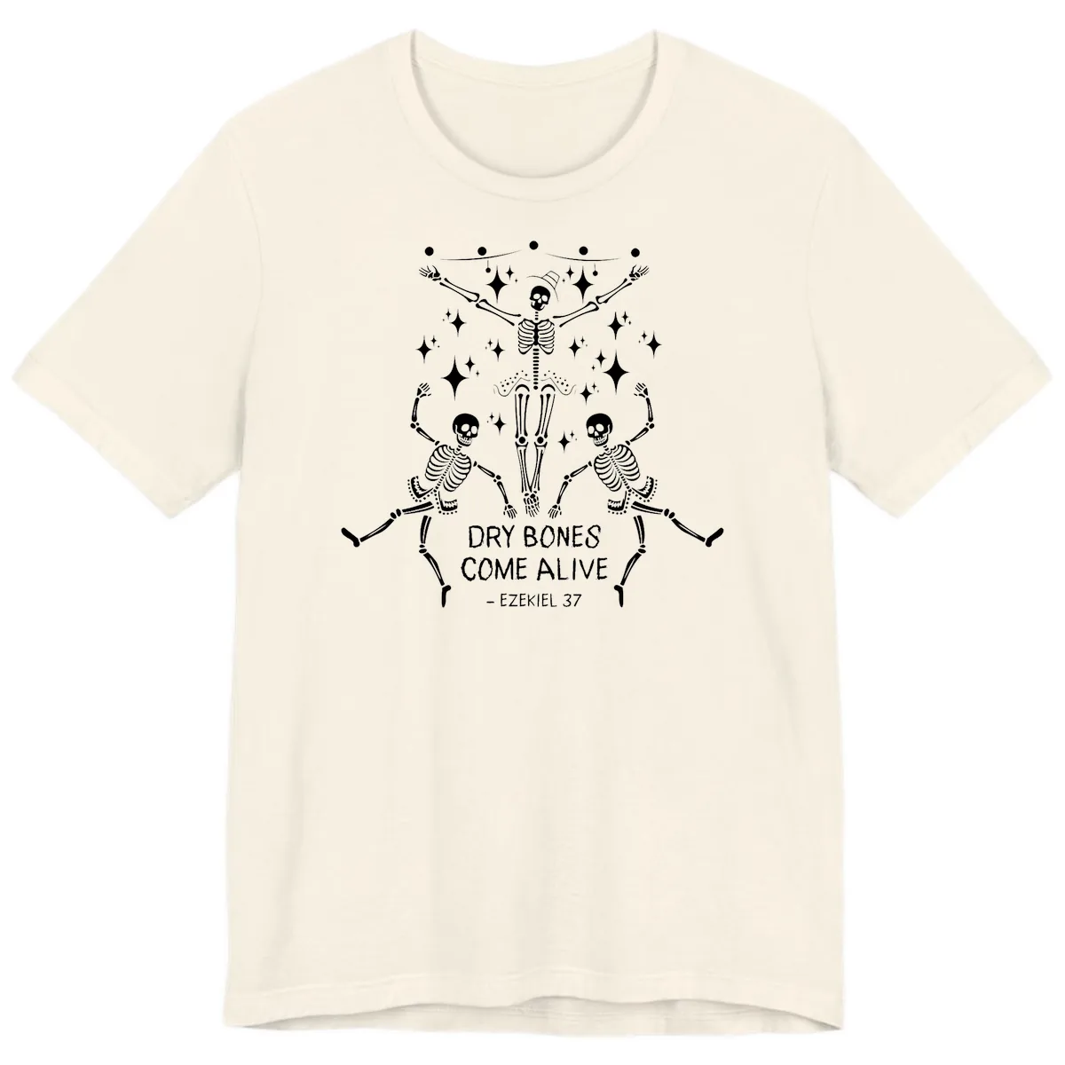 Dry Bones Come Alive Dancing Skeletons Premium T-Shirt in Natural