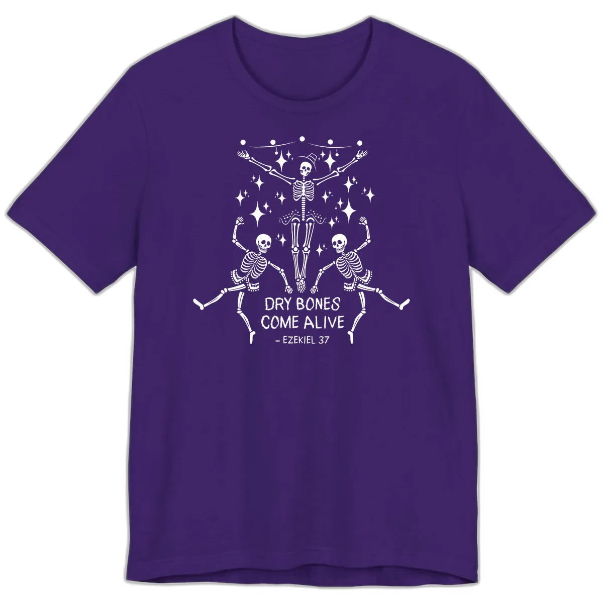 Dry Bones Come Alive Dancing Skeletons Premium T-Shirt in Team Purple