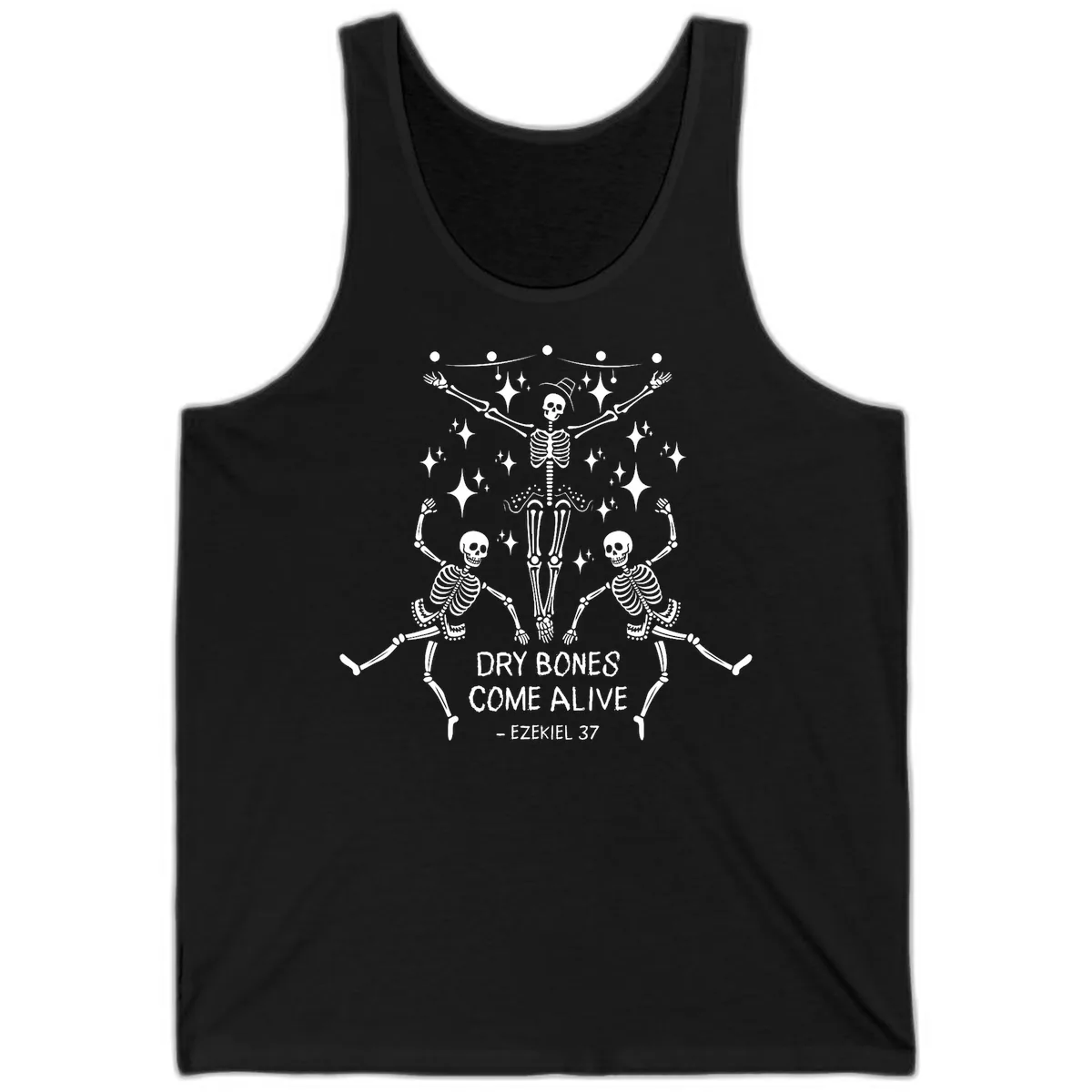 Dry Bones Come Alive Dancing Skeletons Tank in Black