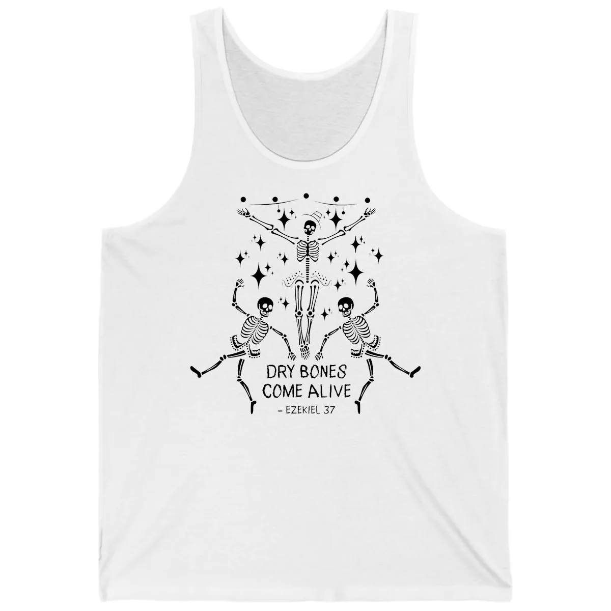 Dry Bones Come Alive Dancing Skeletons Tank in White