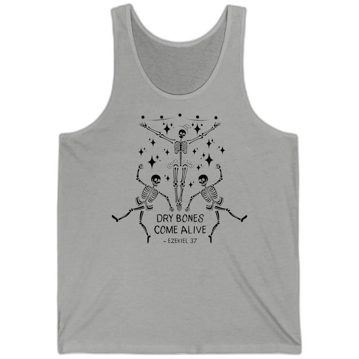Dry Bones Come Alive Dancing Skeletons Tank in Athletic Heather