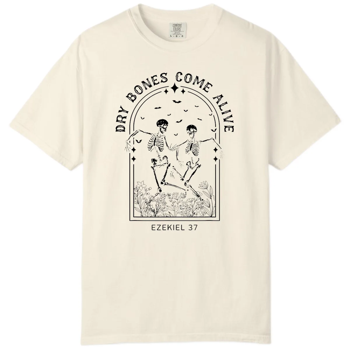 Dry Bones Come Alive Halloween Art Comfort Color in Ivory