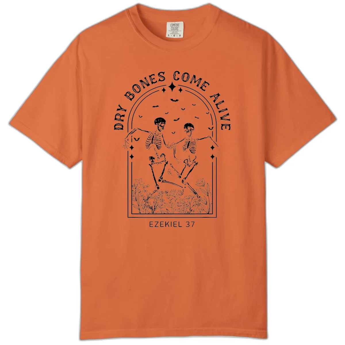 Dry Bones Come Alive Halloween Art Comfort Color in Burnt Orange