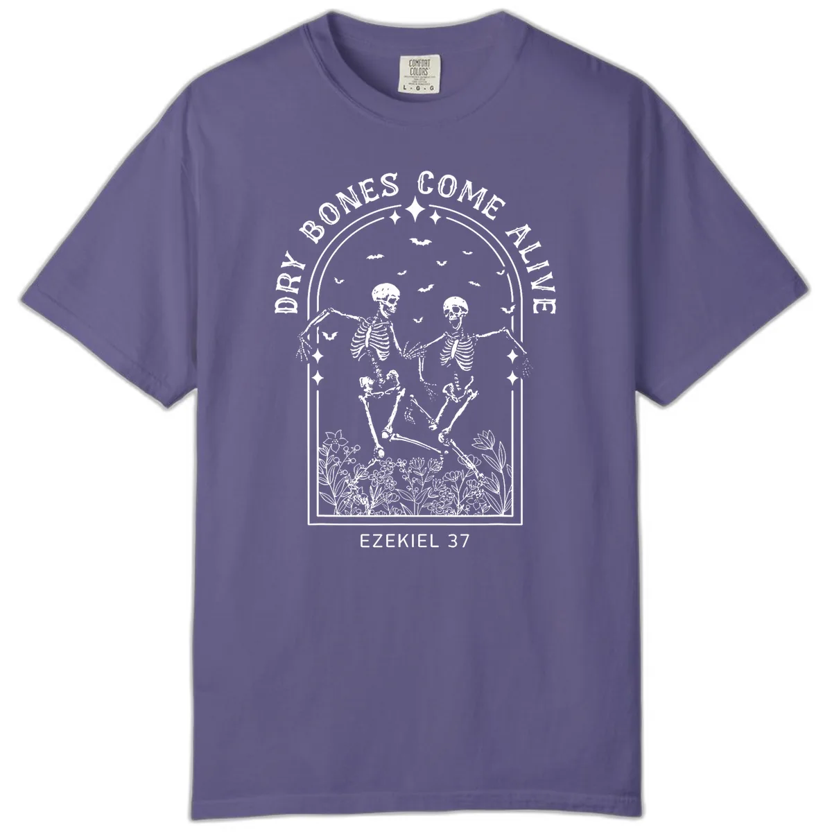 Dry Bones Come Alive Halloween Art Comfort Color in Grape