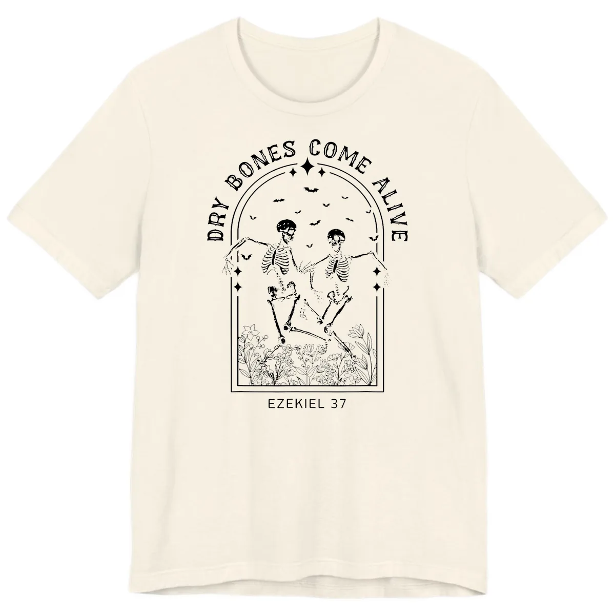Dry Bones Come Alive Halloween Art Premium T-Shirt in Natural