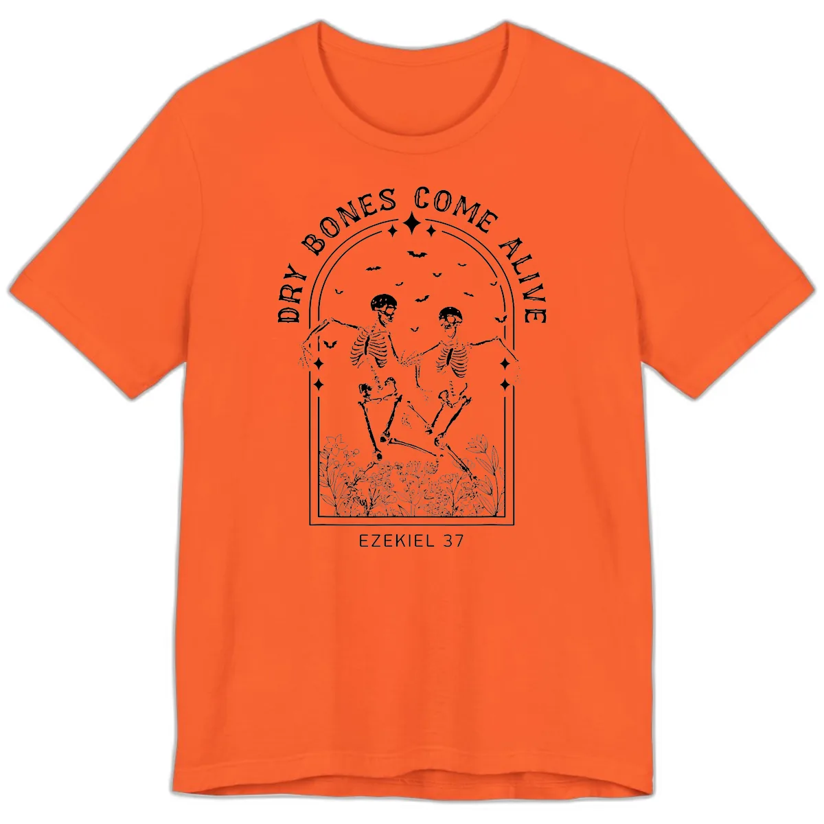 Dry Bones Come Alive Halloween Art Premium T-Shirt in Orange