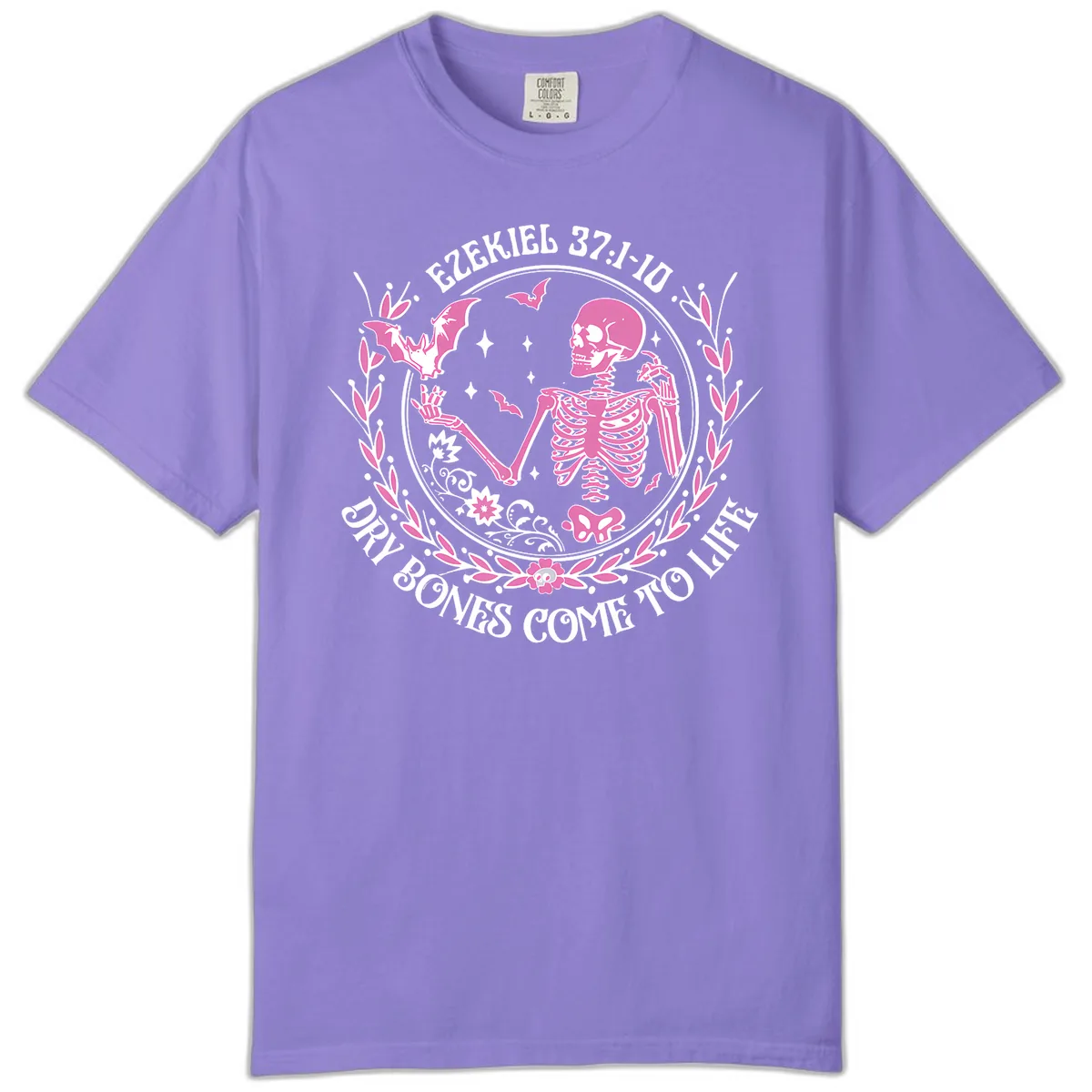 Dry Bones Come To Life Religious Art Comfort Color in Violet