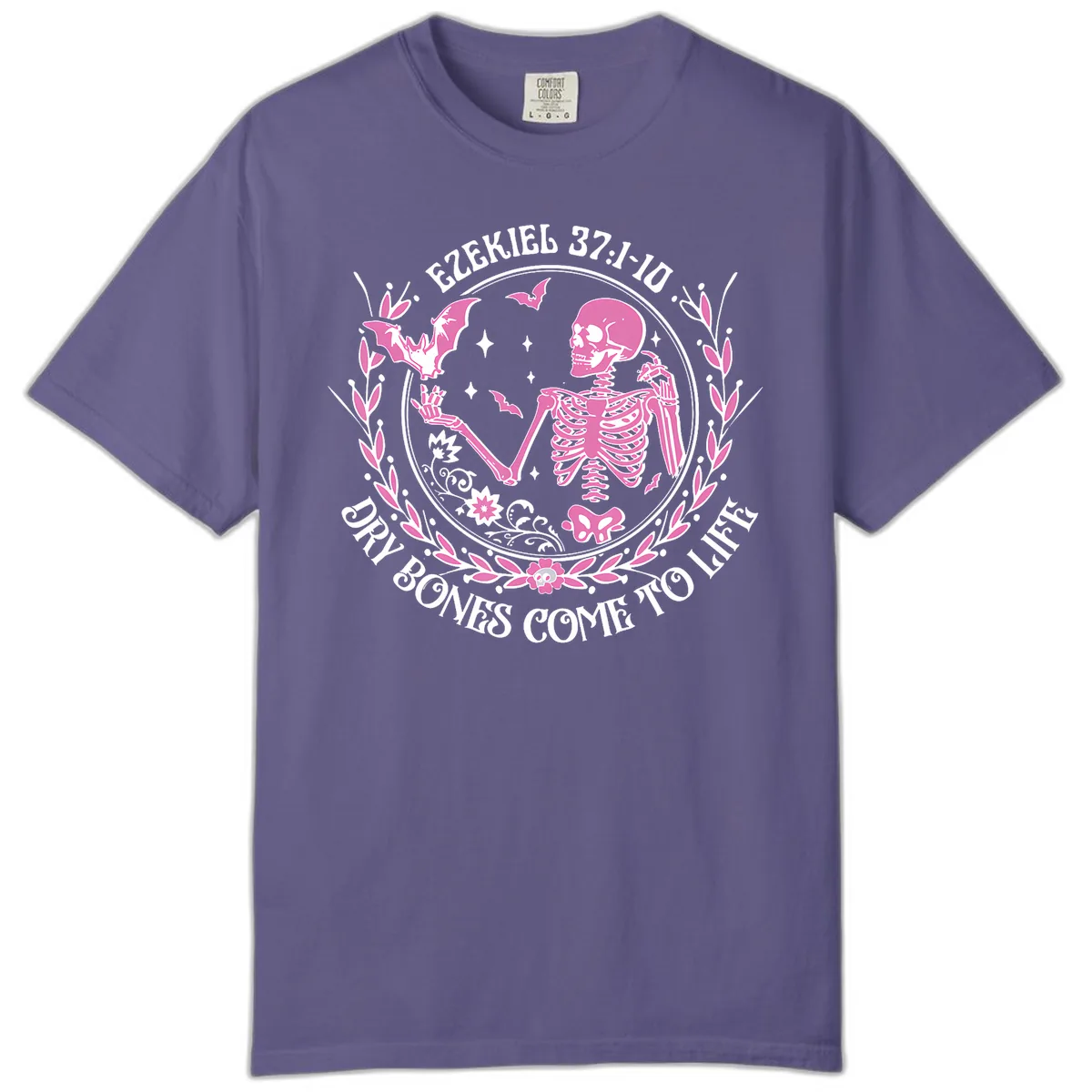Dry Bones Come To Life Religious Art Comfort Color in Grape