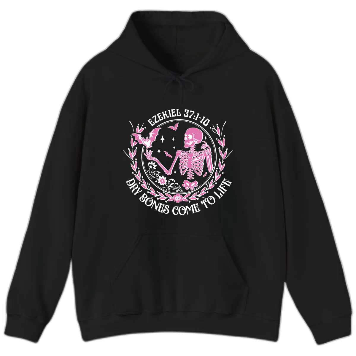 Dry Bones Come To Life Religious Art Hoodie in Black