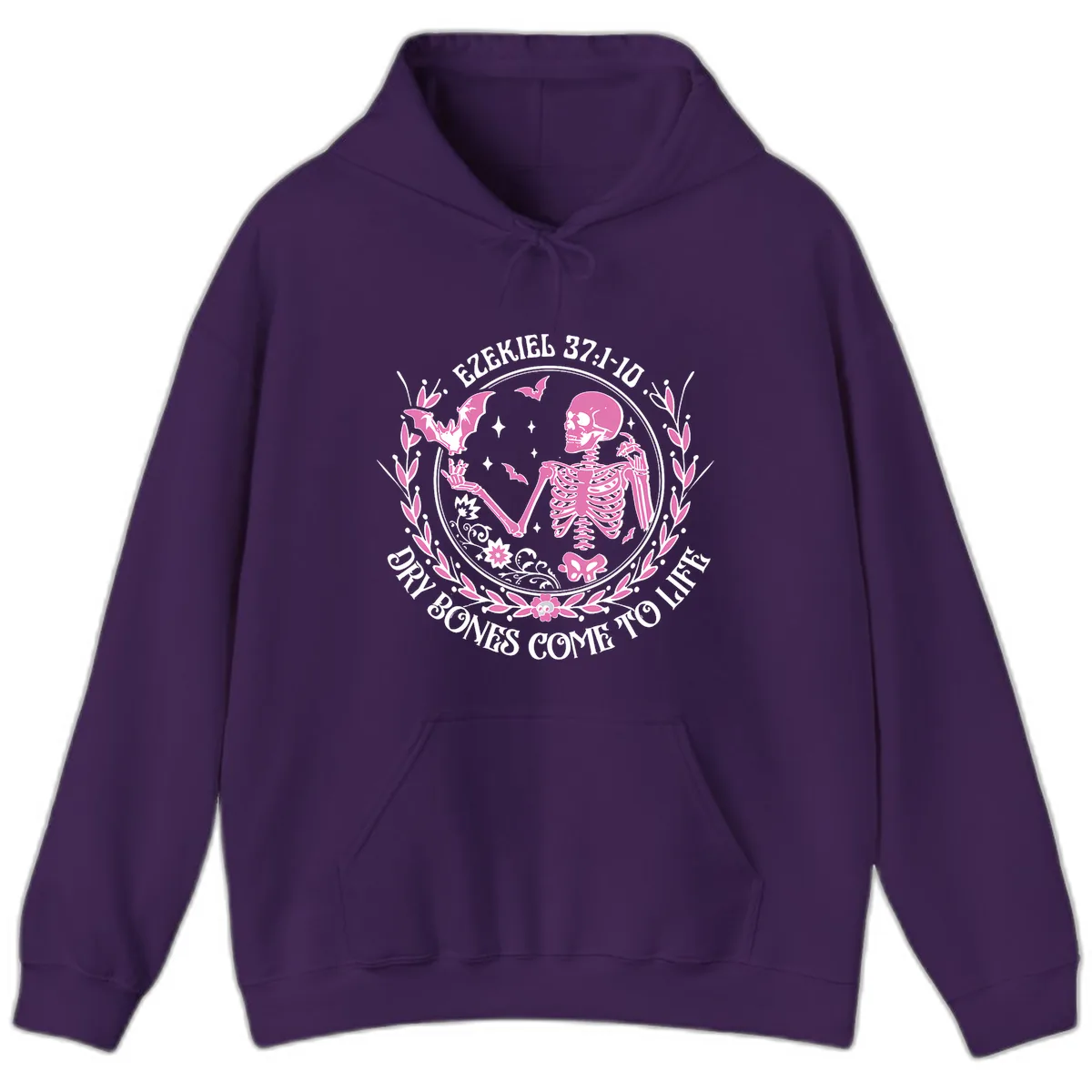 Dry Bones Come To Life Religious Art Hoodie in Purple