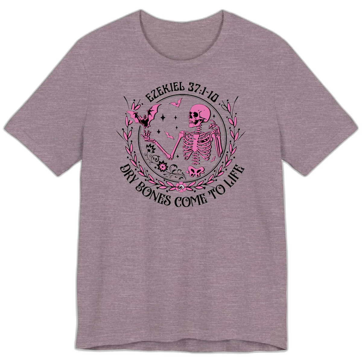 Dry Bones Come To Life Religious Art Premium T-Shirt in Heather Purple
