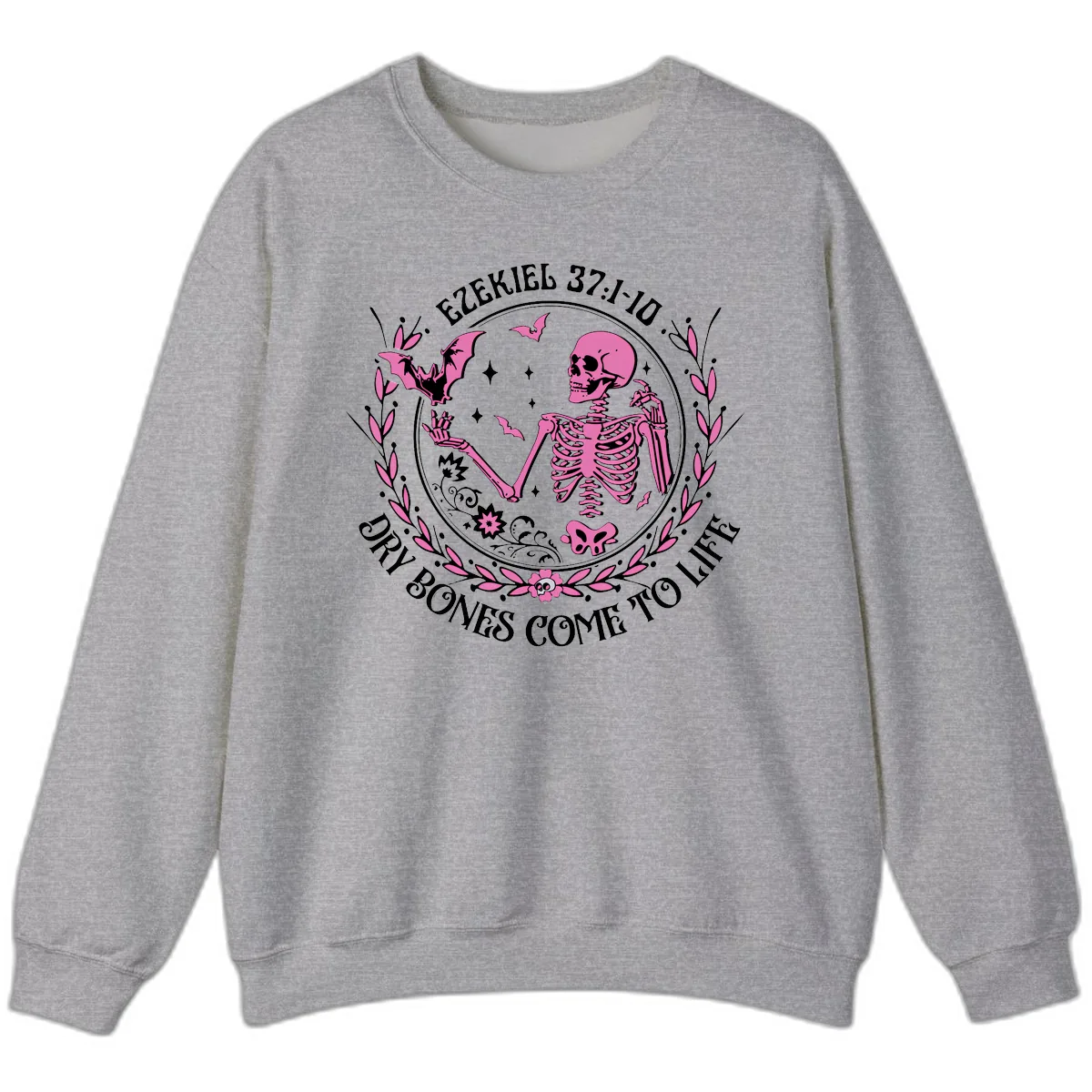 Dry Bones Come To Life Religious Art Sweatshirt in Sport Grey