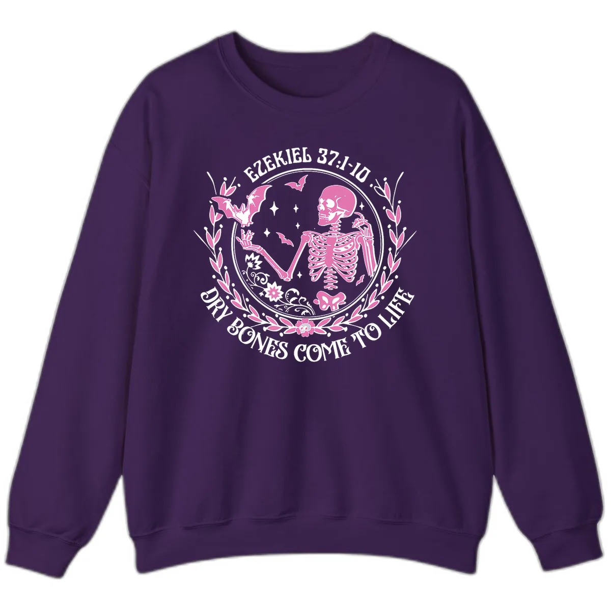 Dry Bones Come To Life Religious Art Sweatshirt in Purple