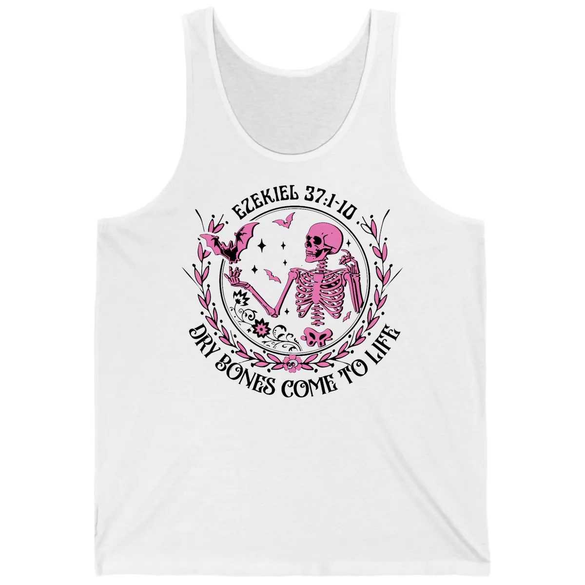 Dry Bones Come To Life Religious Art Tank in White