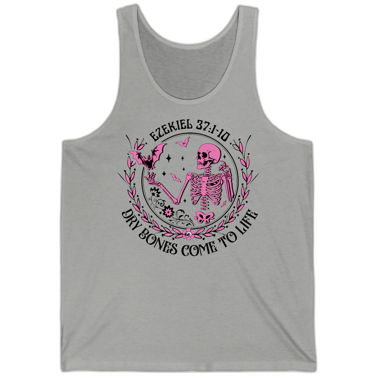 Dry Bones Come To Life Religious Art Tank in Athletic Heather