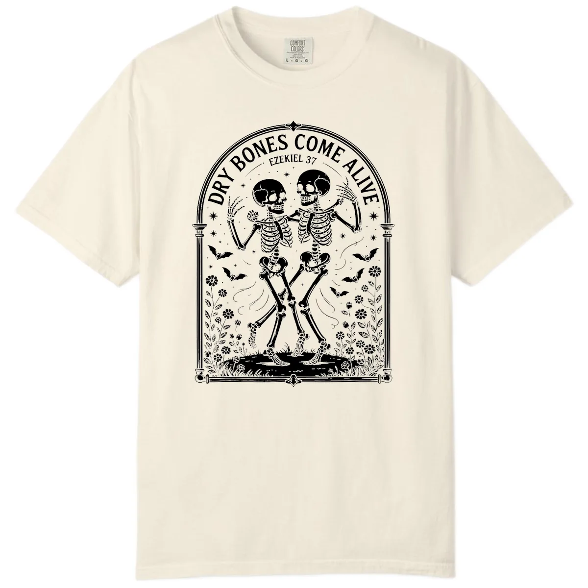 Dry Bones Come Alive Skeletons Dancing Comfort Color in Ivory